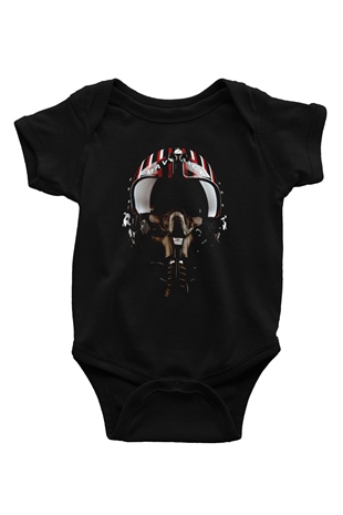 Maveric Pilot BaskılıSiyah  Bebek Body - Zıbın