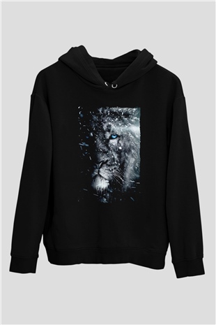 Mavi Gözlü AslanSiyah  Unisex Hoodie