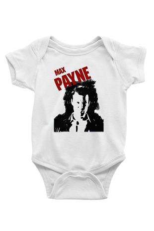Max Payne Baskılı Beyaz Unisex Bebek Body - Zıbın