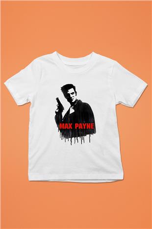 Max Payne Baskılı Beyaz Unisex Beyaz Çocuk Tişört - Tshirt