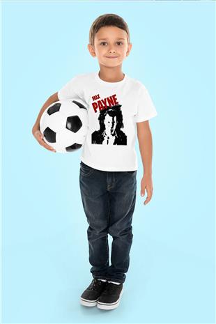 Max Payne Baskılı Beyaz Unisex Beyaz Çocuk Tişört - Tshirt