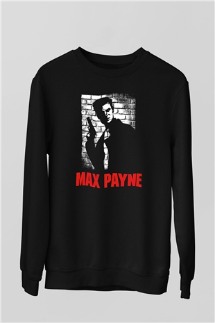 Max Payne Baskılı Unisex Siyah Sweatshirt