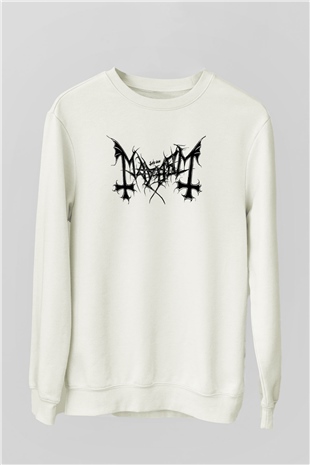 Mayhem Beyaz Unisex Sweatshirt