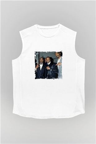 MC Hammer Baskılı Unisex Beyaz Kolsuz Tişört