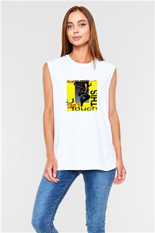 MC Hammer Baskılı Unisex Beyaz Kolsuz Tişört