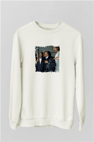 MC Hammer Baskılı Unisex Beyaz Sweatshirt