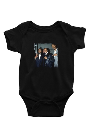 MC Hammer Baskılı Unisex Siyah Bebek Body - Zıbın