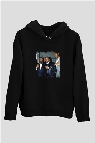 MC Hammer Baskılı Unisex Siyah Hoodie