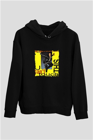 MC Hammer Baskılı Unisex Siyah Hoodie