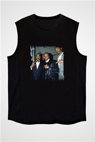 MC Hammer Baskılı Unisex Siyah Kolsuz Tişört