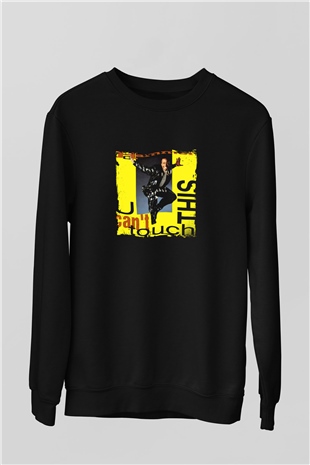 MC Hammer Baskılı Unisex Siyah Sweatshirt
