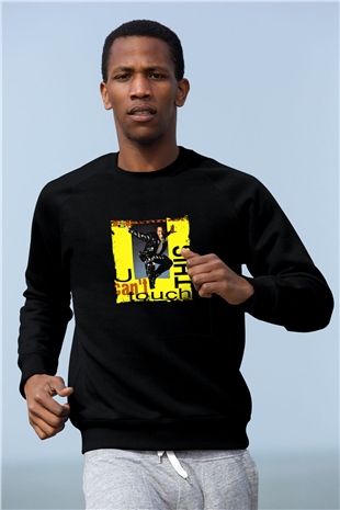 MC Hammer Baskılı Unisex Siyah Sweatshirt