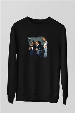 MC Hammer Baskılı Unisex Siyah Sweatshirt