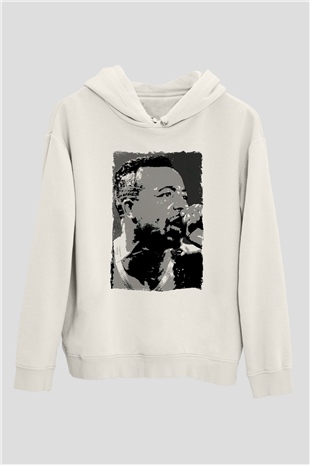 MC Hammer Beyaz Unisex Kapüşonlu Sweatshirt