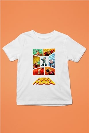 Mega Man Beyaz Unisex Çocuk Tişört