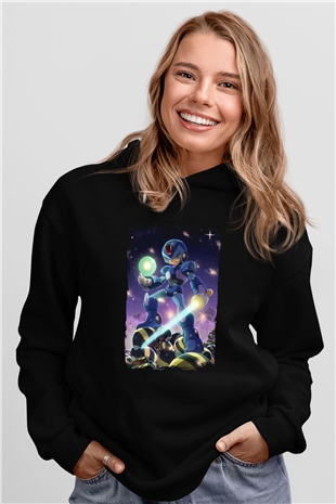 Mega Man Siyah Unisex Hoodie