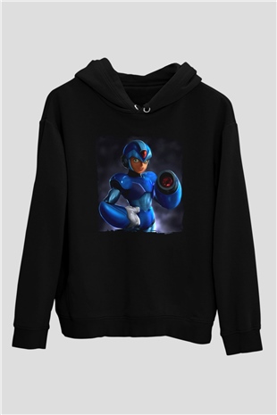 Mega Man Siyah Unisex Hoodie