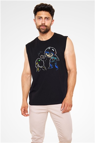 Mega Man Siyah Unisex  Kolsuz Tişört