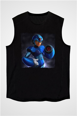 Mega Man Siyah Unisex Kolsuz Tişört