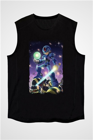 Mega Man Siyah Unisex Kolsuz Tişört