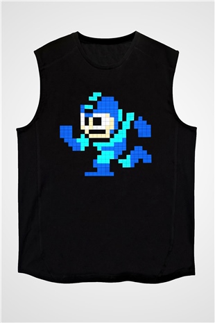 Mega Man Siyah Unisex Kolsuz Tişört