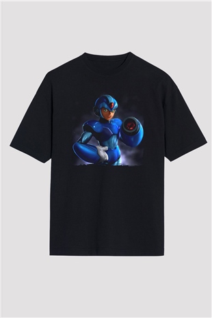 Mega Man Siyah Oversize Tişört Oversize T-shirt