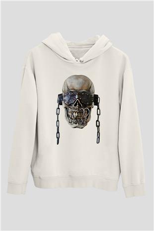 Megadeth Baskılı Beyaz Unisex Kapüşonlu Sweatshirt