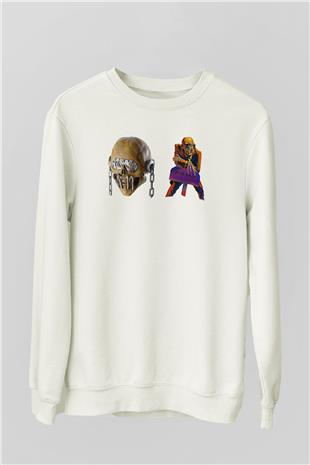 Megadeth Baskılı Beyaz Unisex Sweatshirt