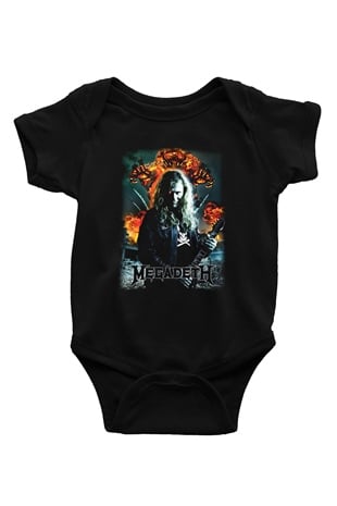 Megadeth Baskılı Siyah Bebek Body - Zıbın
