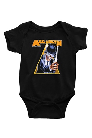 Megadeth Baskılı Siyah Bebek Body - Zıbın