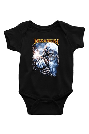Megadeth Baskılı Siyah Bebek Body - Zıbın