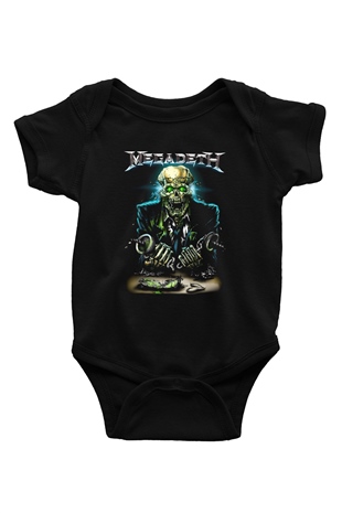 Megadeth Baskılı Siyah Bebek Body - Zıbın