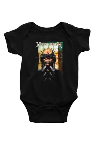 Megadeth Baskılı Siyah Bebek Body - Zıbın