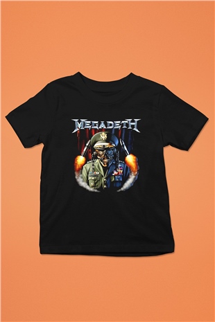 Megadeth Baskılı Siyah Unisex Çocuk Tişört