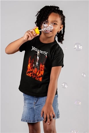Megadeth Baskılı Siyah Unisex Çocuk Tişört