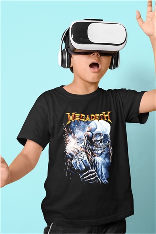 Megadeth Baskılı Siyah Unisex Çocuk Tişört