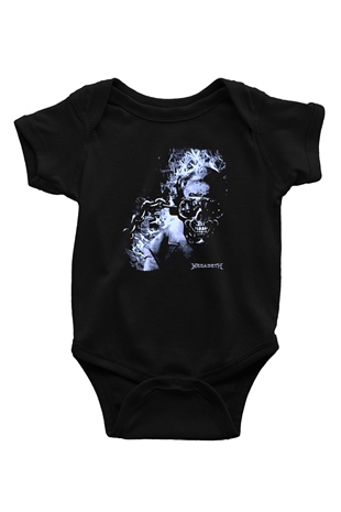 Megadeth Baskılı Unisex Siyah Bebek Body - Zıbın