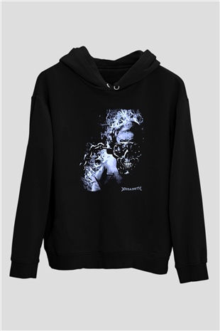 Megadeth Baskılı Unisex Siyah Kapüşonlu Sweatshirt