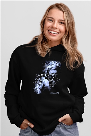 Megadeth Baskılı Unisex Siyah Kapüşonlu Sweatshirt
