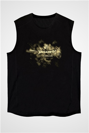 Megadeth Baskılı Unisex Siyah Kolsuz Tişört - Tshirt