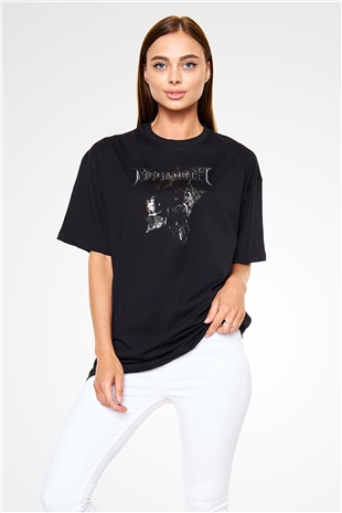 Megadeth Baskılı Unisex Siyah Oversize Tişört - Tshirt