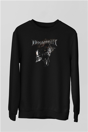 Megadeth Baskılı Unisex Siyah Sweatshirt