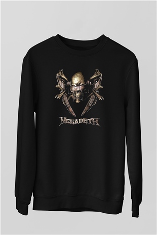 Megadeth Baskılı Unisex Siyah Sweatshirt