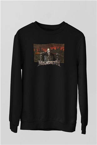 Megadeth Baskılı Unisex Siyah Sweatshirt