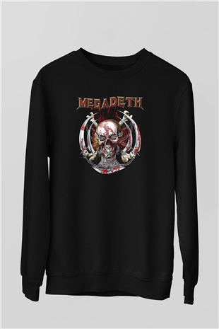Megadeth Baskılı Unisex Siyah Sweatshirt