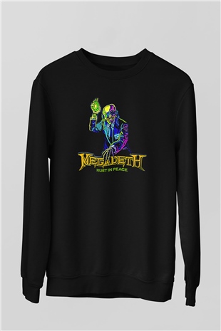Megadeth Baskılı Unisex Siyah Sweatshirt