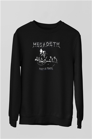 Megadeth Baskılı Unisex Siyah Sweatshirt