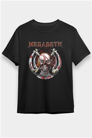 Megadeth Baskılı Unisex Siyah Tişört - Tshirt