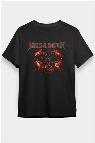 Megadeth Baskılı Unisex Siyah Tişört - Tshirt