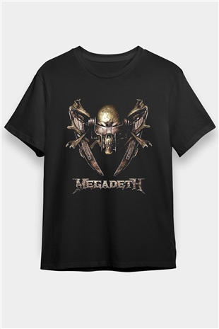 Megadeth Baskılı Unisex Siyah Tişört - Tshirt